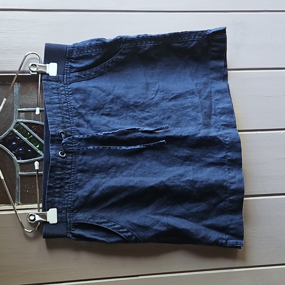 Athletic Linen Skirt with Drawstring Waist - Picture 1 of 8